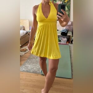 Yellow Halter Neck Dress - size Xs NWOT